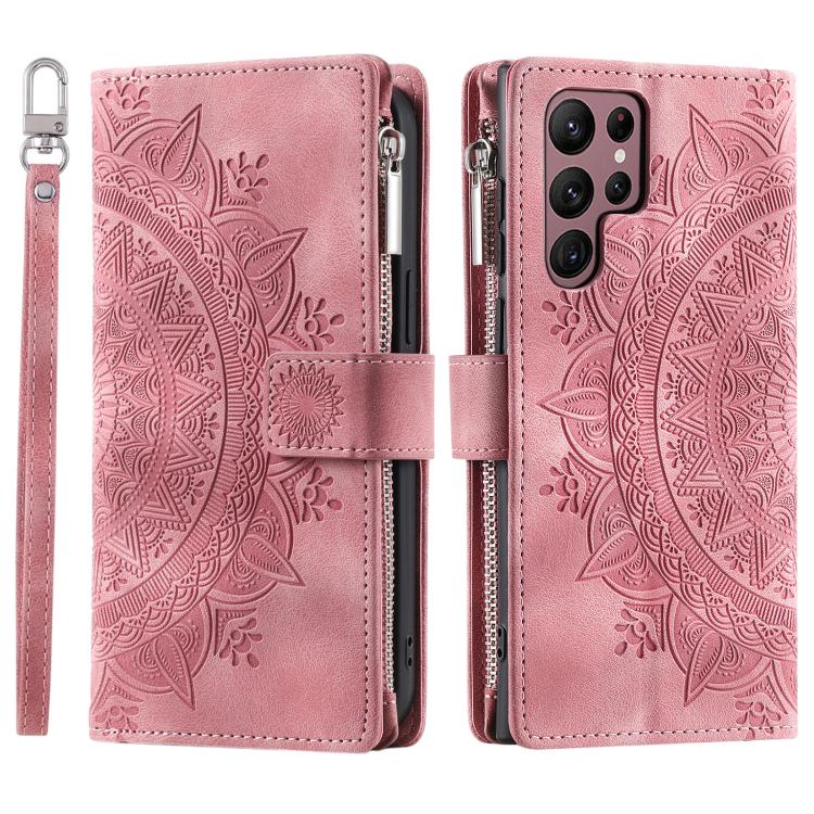 For Samsung Galaxy S26 Ultra 5G Multi-Card Totem Zipper Leather Phone Case