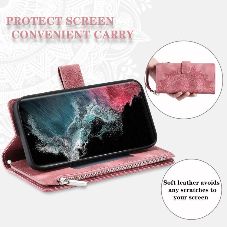 For Samsung Galaxy S26 Ultra 5G Multi-Card Totem Zipper Leather Phone Case