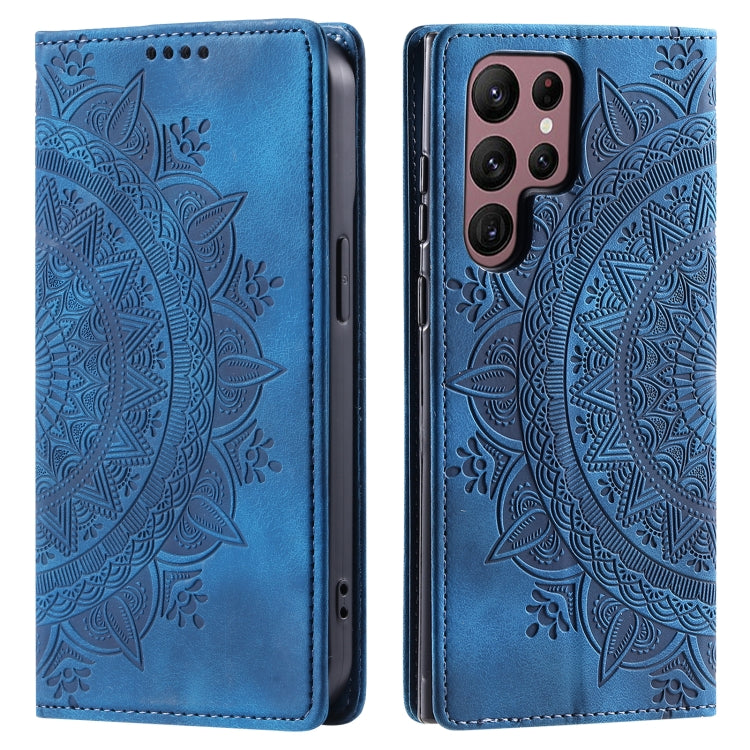 For Samsung Galaxy S25 Ultra 5G Totem Embossed Magnetic Leather Phone Case