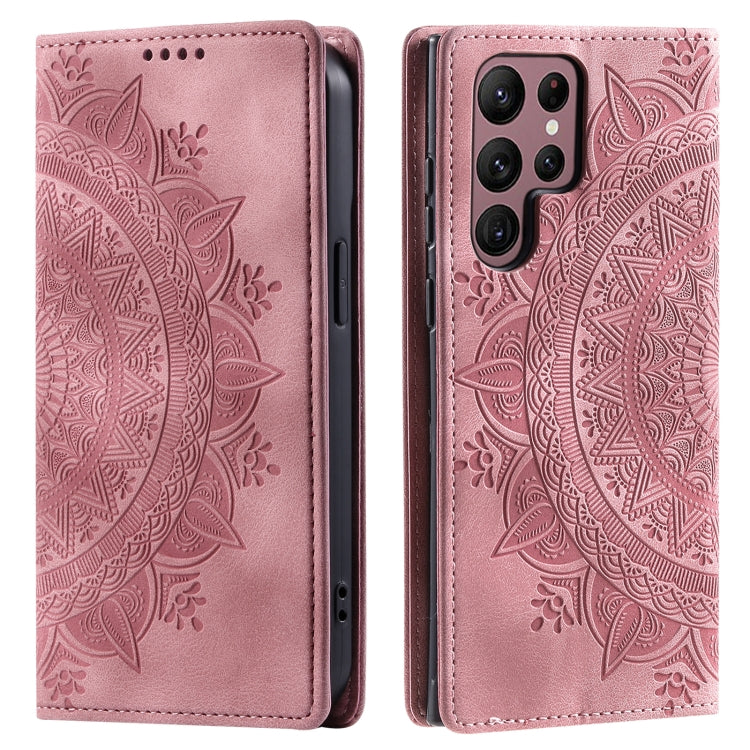 For Samsung Galaxy S25 Ultra 5G Totem Embossed Magnetic Leather Phone Case