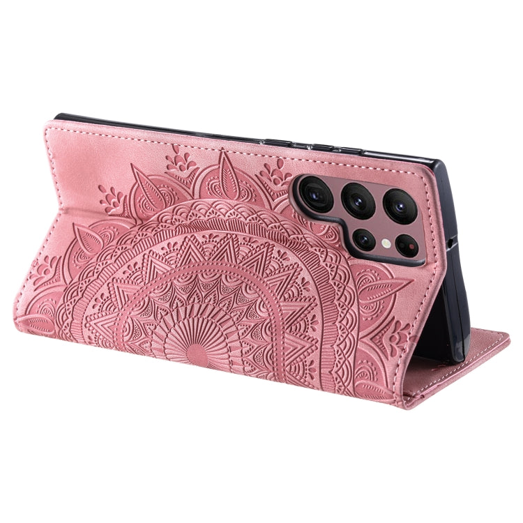 For Samsung Galaxy S25 Ultra 5G Totem Embossed Magnetic Leather Phone Case