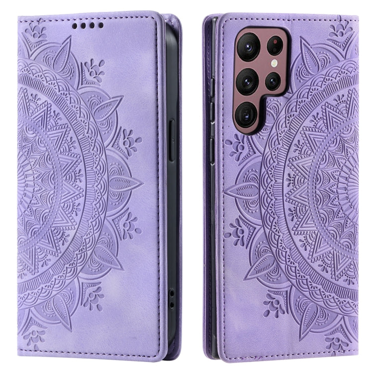 For Samsung Galaxy S25 Ultra 5G Totem Embossed Magnetic Leather Phone Case