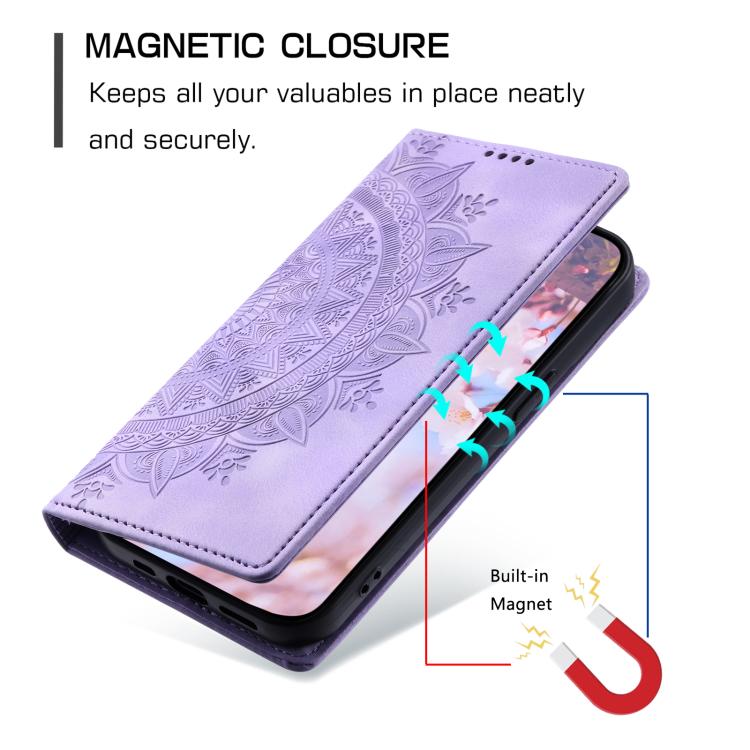 For Samsung Galaxy S25 Edge 5G Totem Embossed Magnetic Leather Phone Case