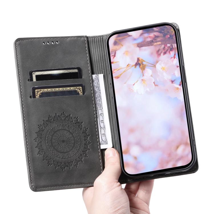 For Samsung Galaxy S25 FE 5G Totem Embossed Magnetic Leather Phone Case