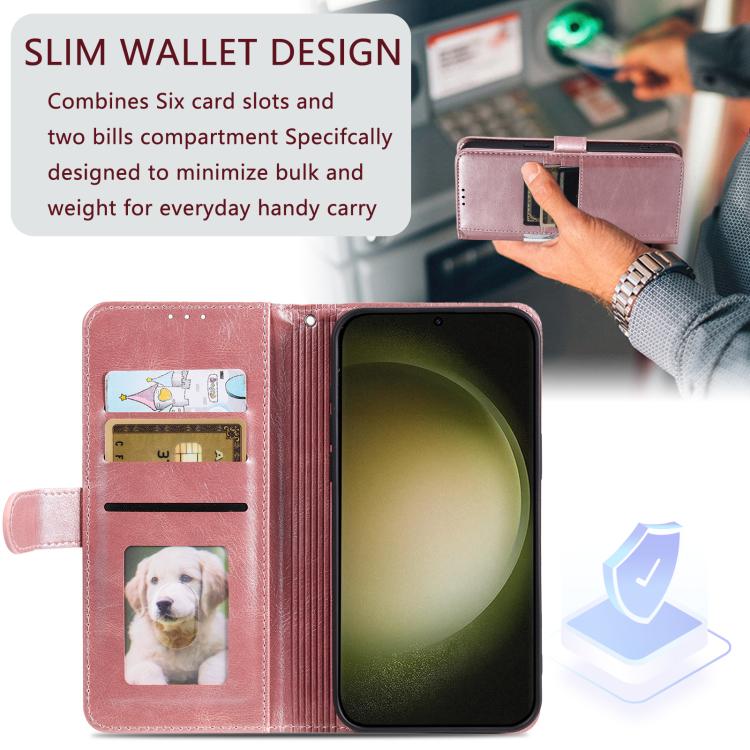 For Samsung Galaxy S25 FE 5G Simple 6-Card Wallet Leather Phone Case