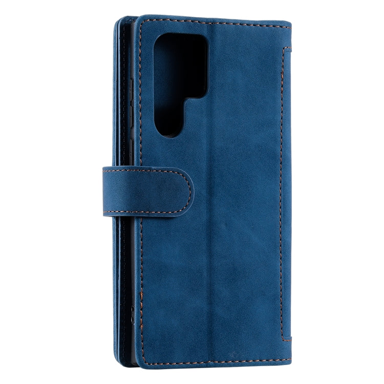 For Samsung Galaxy S25 Ultra 5G Nine Card Zipper Bag Leather Phone Case with Lanyard