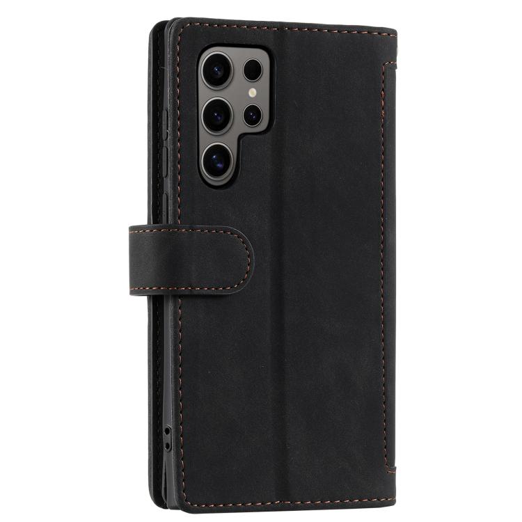 For Samsung Galaxy S26 Ultra 5G Nine Card Zipper Bag Leather Phone Case with Lanyard
