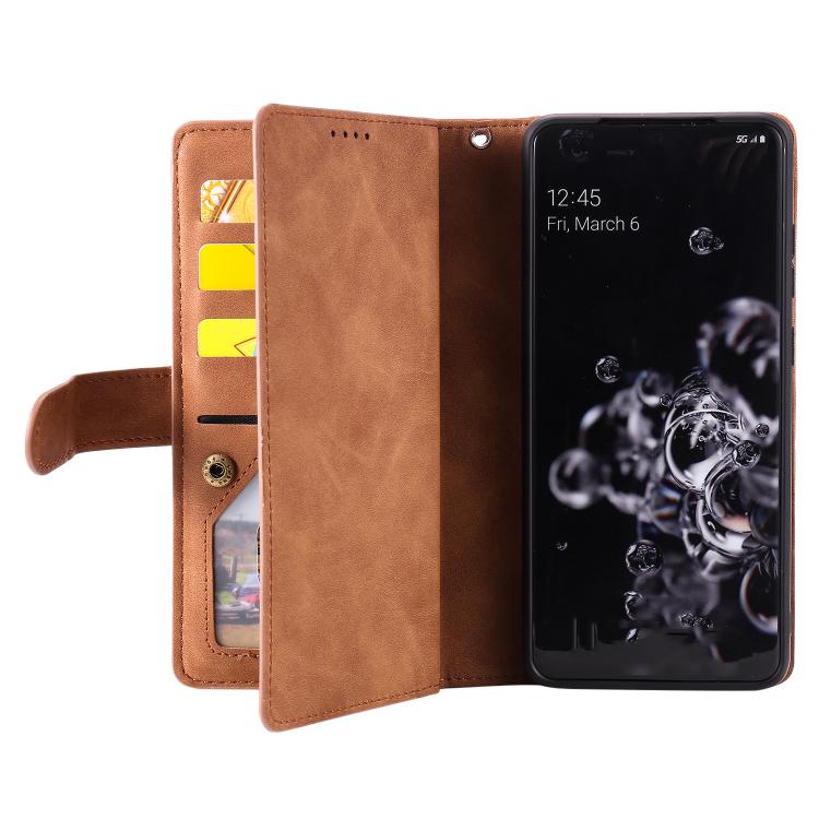 For Samsung Galaxy S26 Ultra 5G Nine Card Zipper Bag Leather Phone Case with Lanyard