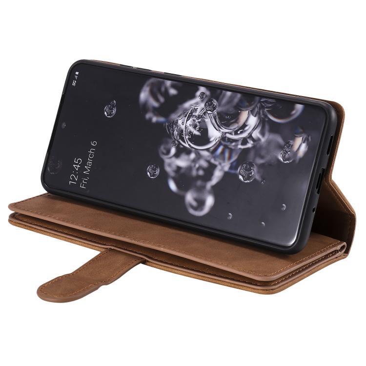 For Samsung Galaxy S26 Ultra 5G Nine Card Zipper Bag Leather Phone Case with Lanyard
