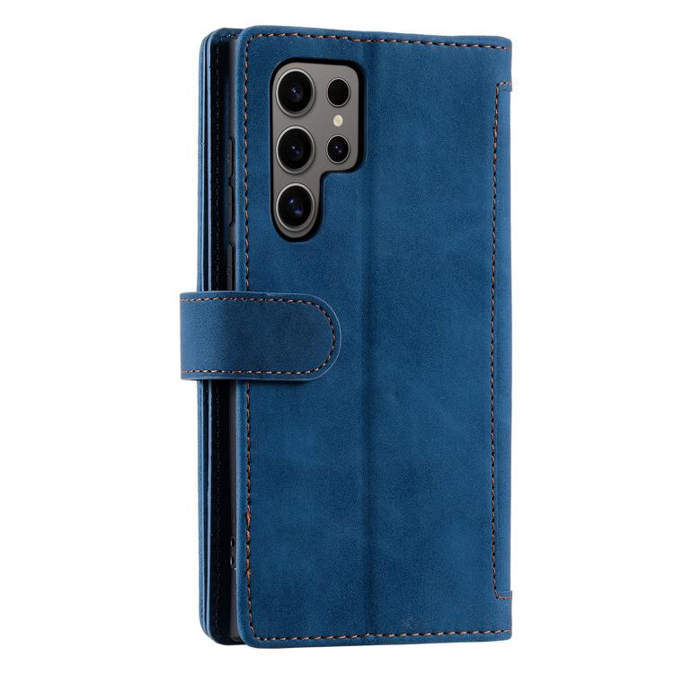 For Samsung Galaxy S26 Ultra 5G Nine Card Zipper Bag Leather Phone Case with Lanyard