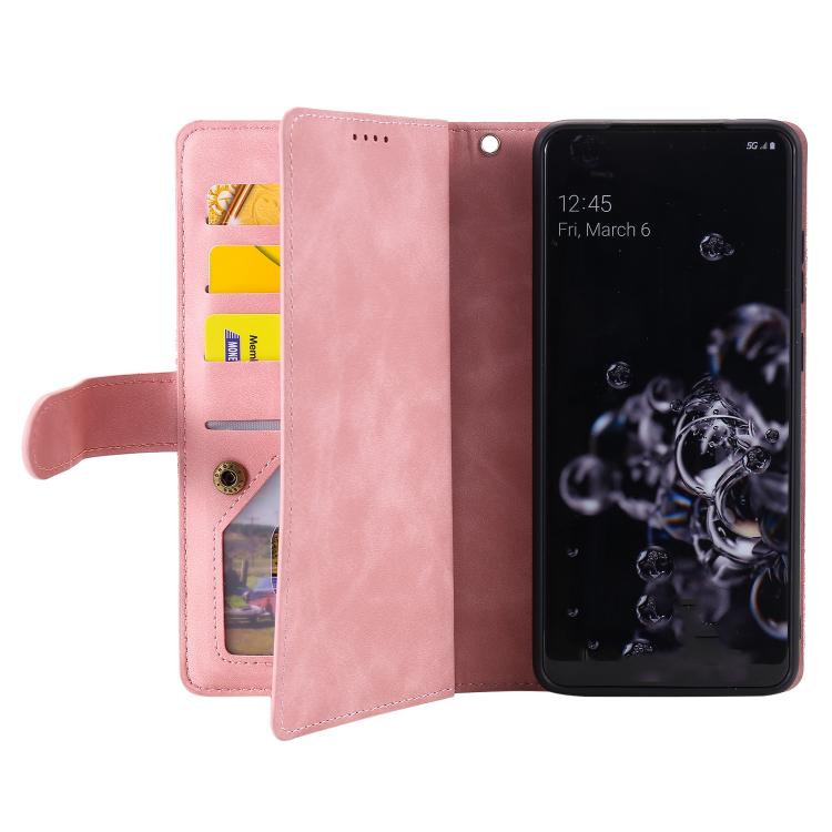 For Samsung Galaxy S26 Ultra 5G Nine Card Zipper Bag Leather Phone Case with Lanyard