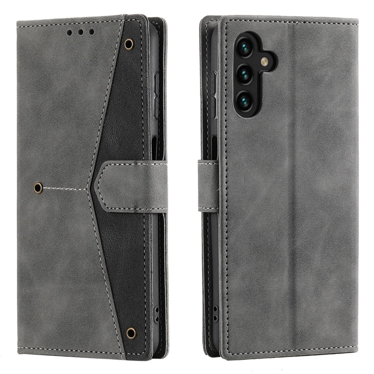 For Samsung Galaxy S25 5G Nail Skin Feel Stitching Calf Texture Leather Phone Case