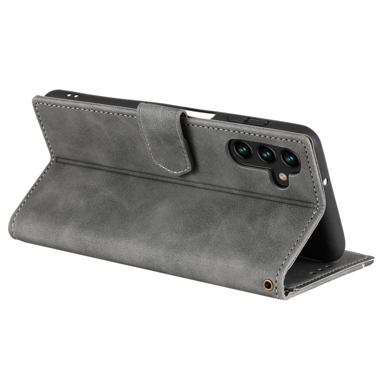 For Samsung Galaxy S25 5G Nail Skin Feel Stitching Calf Texture Leather Phone Case