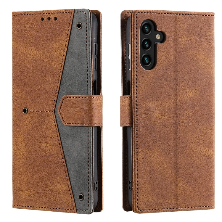 For Samsung Galaxy S25 5G Nail Skin Feel Stitching Calf Texture Leather Phone Case