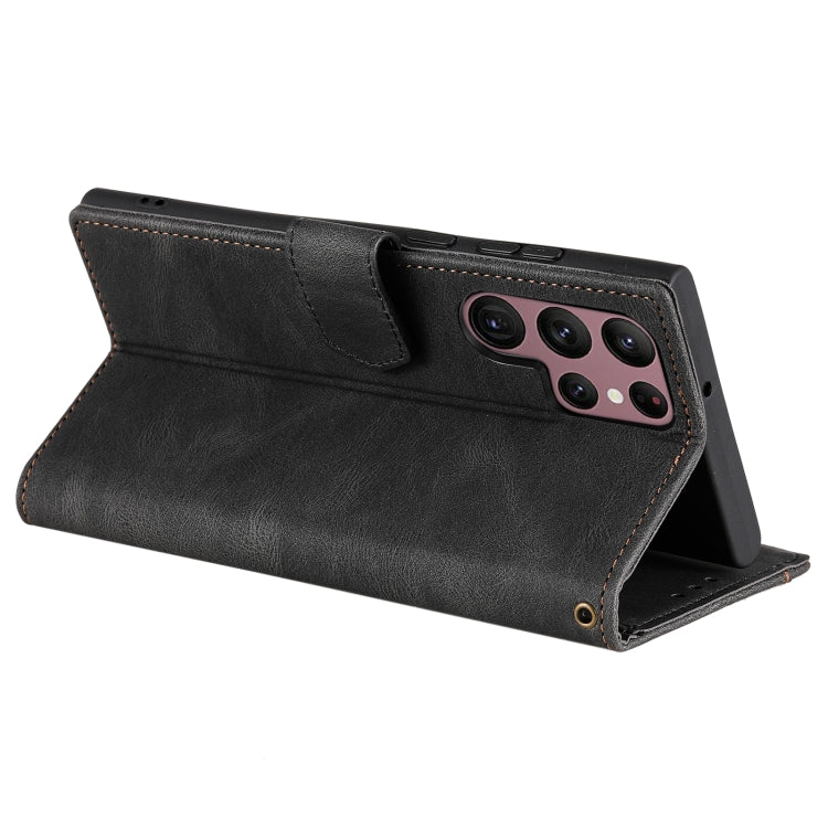 For Samsung Galaxy S25 Ultra 5G Nail Skin Feel Stitching Calf Texture Leather Phone Case