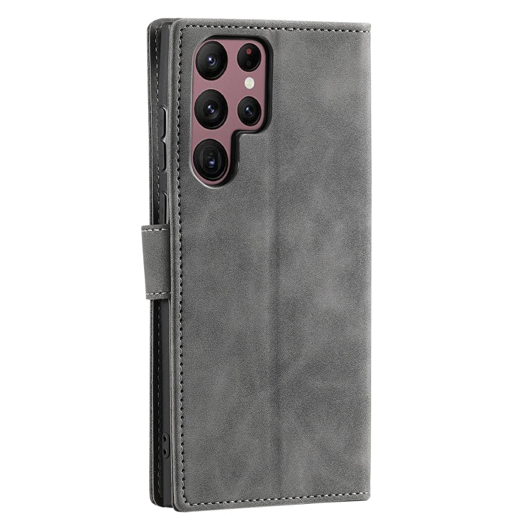 For Samsung Galaxy S25 Ultra 5G Nail Skin Feel Stitching Calf Texture Leather Phone Case