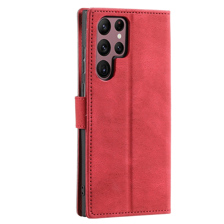 For Samsung Galaxy S25 Ultra 5G Nail Skin Feel Stitching Calf Texture Leather Phone Case