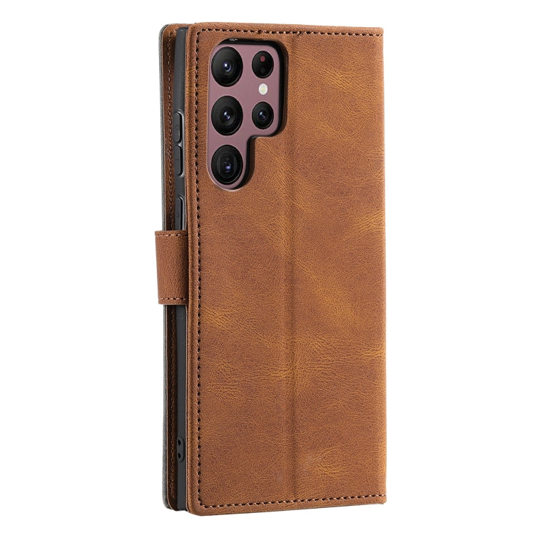 For Samsung Galaxy S25 Ultra 5G Nail Skin Feel Stitching Calf Texture Leather Phone Case