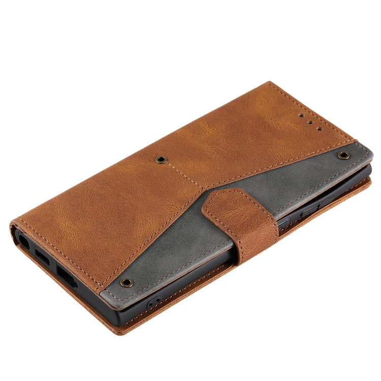 For Samsung Galaxy S25 Ultra 5G Nail Skin Feel Stitching Calf Texture Leather Phone Case
