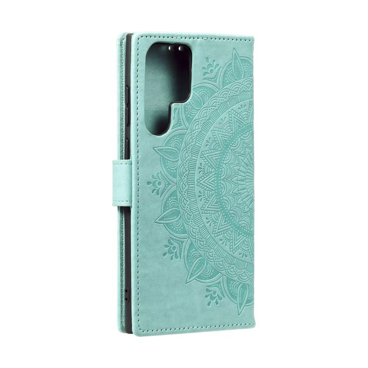 For Samsung Galaxy S25 Ultra 5G Totem Flower Embossed Leather Phone Case with Lanyard