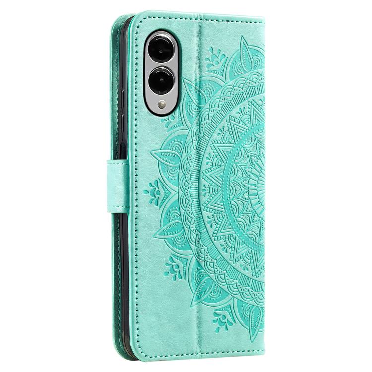 For Samsung Galaxy S25 Edge 5G Totem Flower Embossed Leather Phone Case with Lanyard