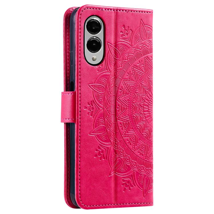 For Samsung Galaxy S25 Edge 5G Totem Flower Embossed Leather Phone Case with Lanyard