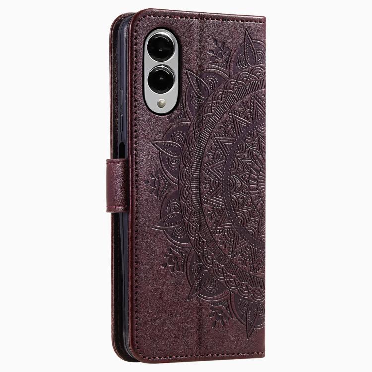 For Samsung Galaxy S25 Edge 5G Totem Flower Embossed Leather Phone Case with Lanyard
