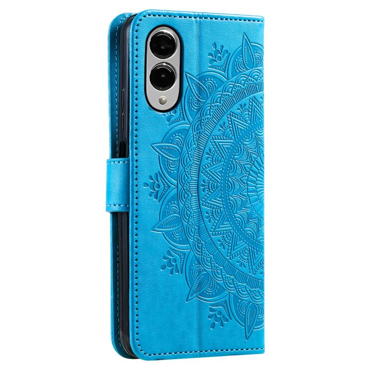 For Samsung Galaxy S25 Edge 5G Totem Flower Embossed Leather Phone Case with Lanyard