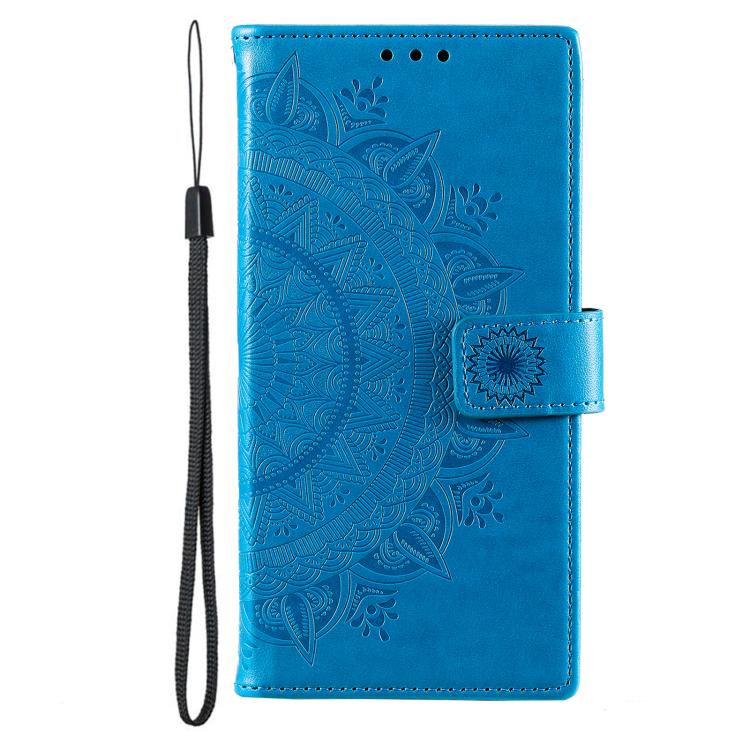 For Samsung Galaxy S26 5G Totem Flower Embossed Leather Phone Case with Lanyard