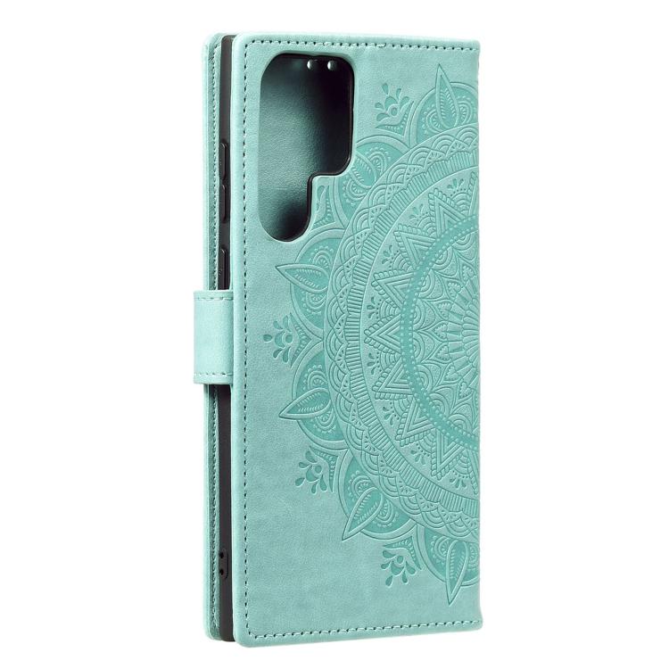 For Samsung Galaxy S26 Ultra 5G Totem Flower Embossed Leather Phone Case with Lanyard