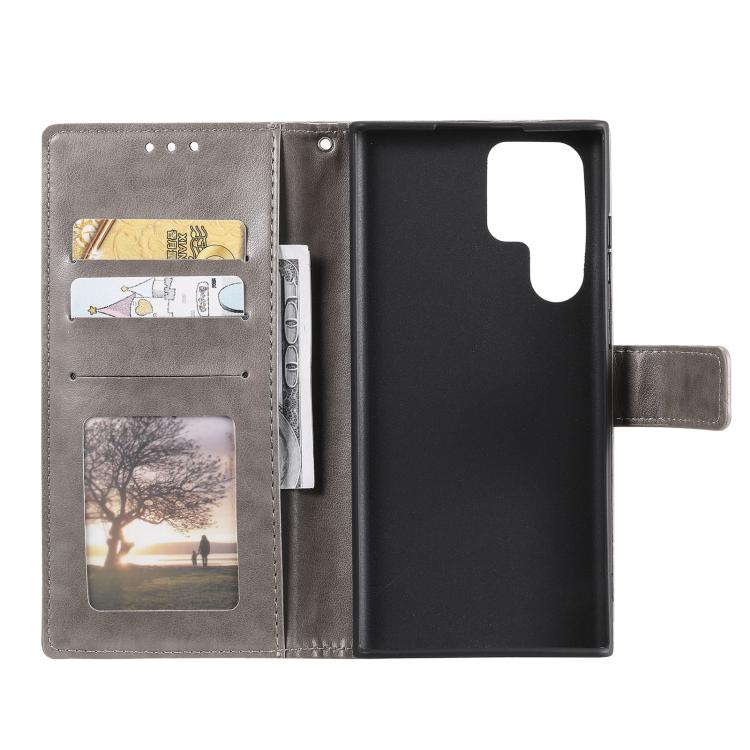 For Samsung Galaxy S26 Ultra 5G Totem Flower Embossed Leather Phone Case with Lanyard