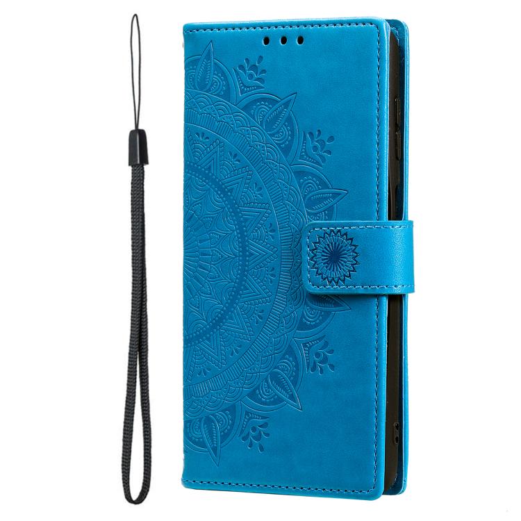 For Samsung Galaxy S26 Ultra 5G Totem Flower Embossed Leather Phone Case with Lanyard
