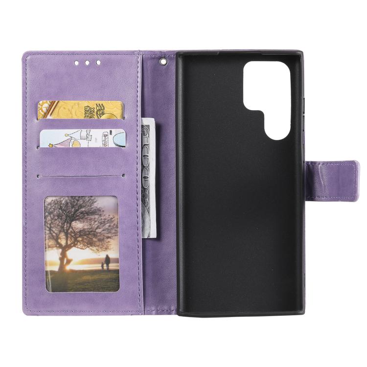 For Samsung Galaxy S26 Ultra 5G Totem Flower Embossed Leather Phone Case with Lanyard
