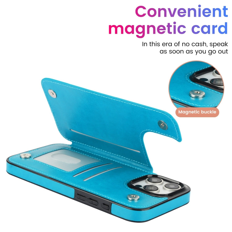 For iPhone 16 Pro Max Double Buckle Mandala Leather Wallet Back Cover Phone Case