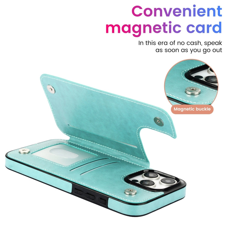 For iPhone 16 Pro Max Double Buckle Mandala Leather Wallet Back Cover Phone Case