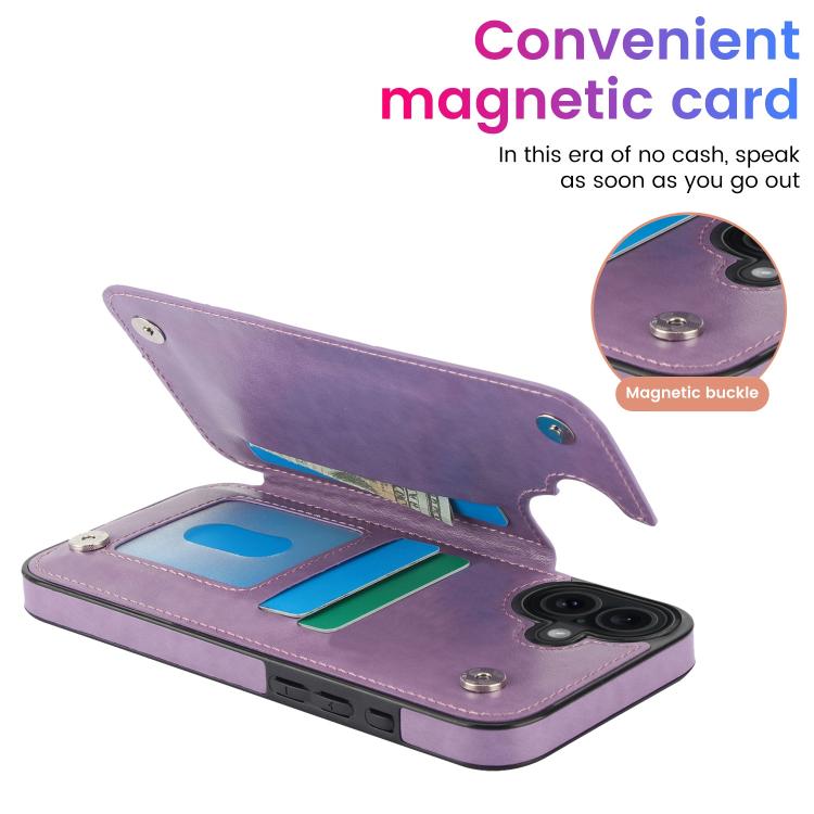 For iPhone 17 Double Buckle Mandala Leather Wallet Back Cover Phone Case