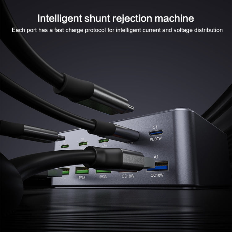HW33 100W Type-C + USB 10-Port Desktop Fast Charger, Plug Type:AU Plug
