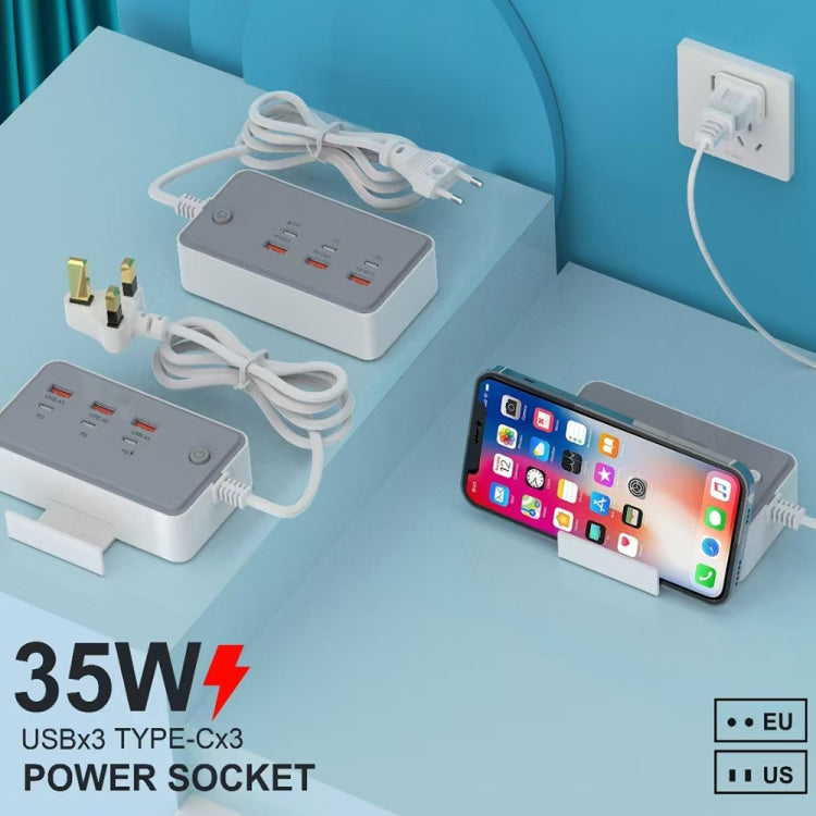 CY-PC02 35W 6-Port Multifunctional Desktop Charger with Holder