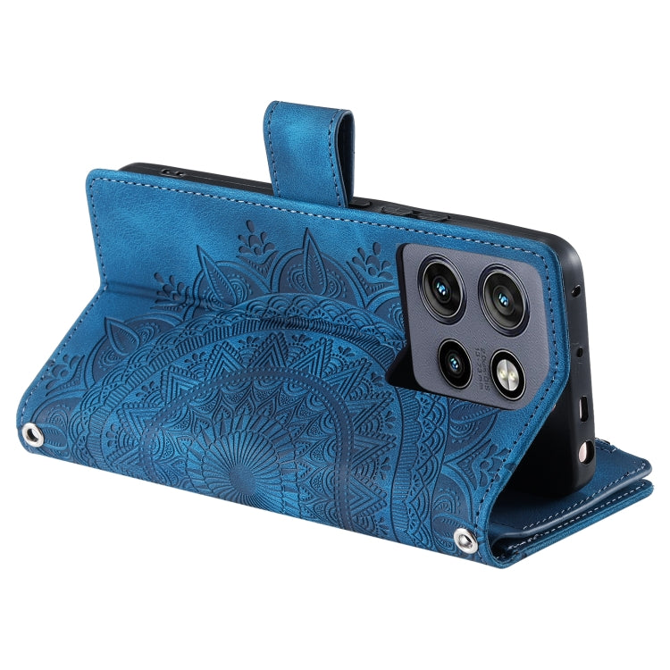 For Motorola Edge 50 Neo Multi-Card Totem Zipper Leather Phone Case