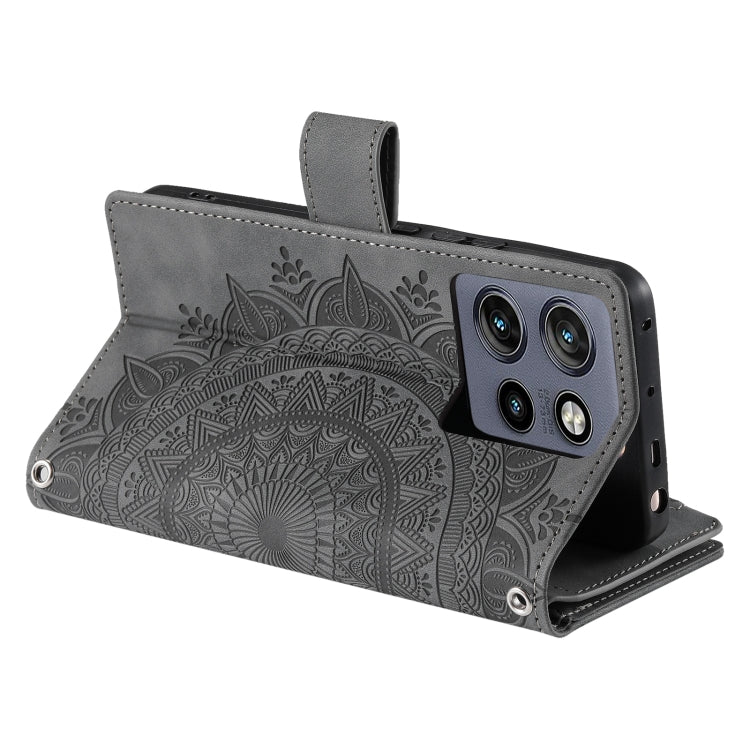 For Motorola Edge 50 Neo Multi-Card Totem Zipper Leather Phone Case