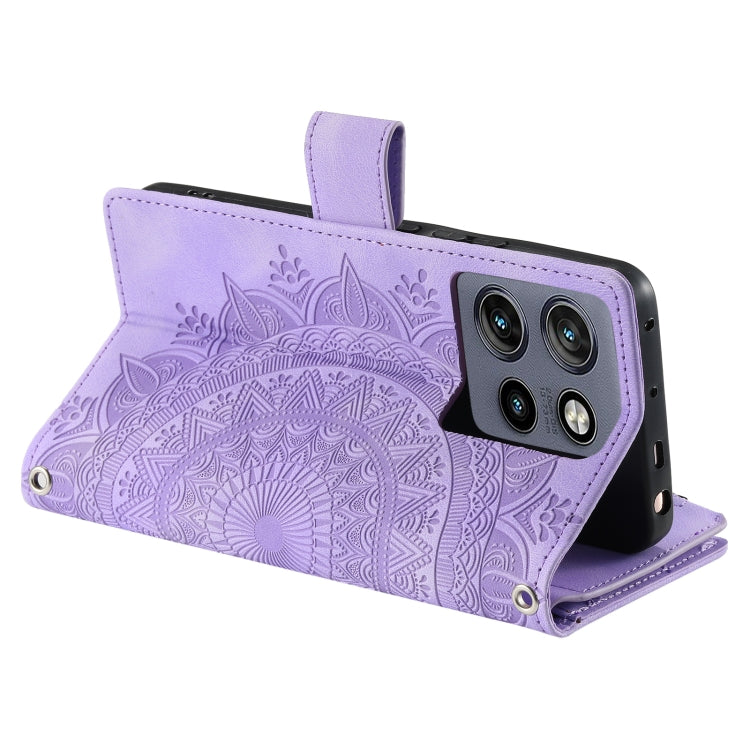 For Motorola Edge 50 Neo Multi-Card Totem Zipper Leather Phone Case