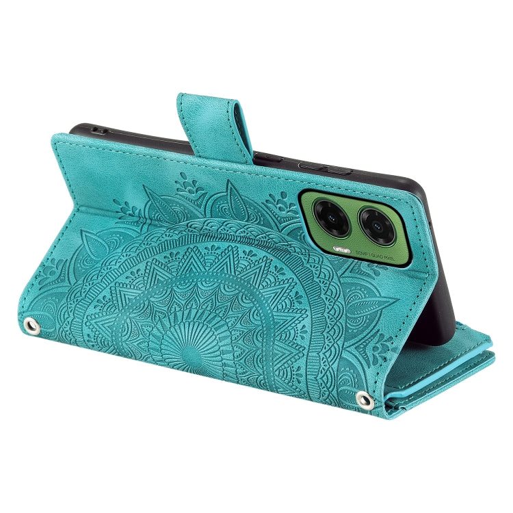 For Motorola Moto G35 Multi-Card Totem Zipper Leather Phone Case