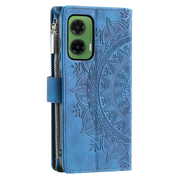 For Motorola Moto G35 Multi-Card Totem Zipper Leather Phone Case