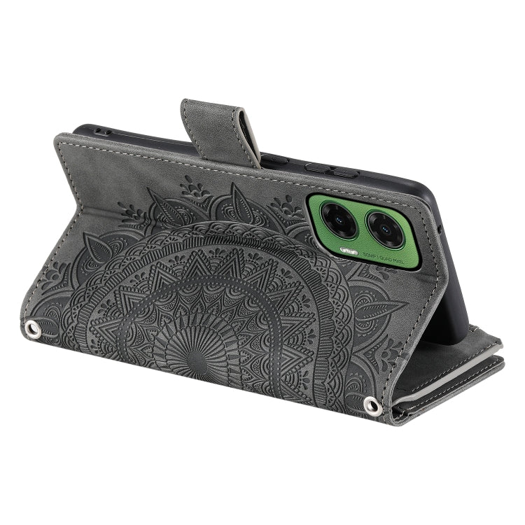 For Motorola Moto G35 Multi-Card Totem Zipper Leather Phone Case