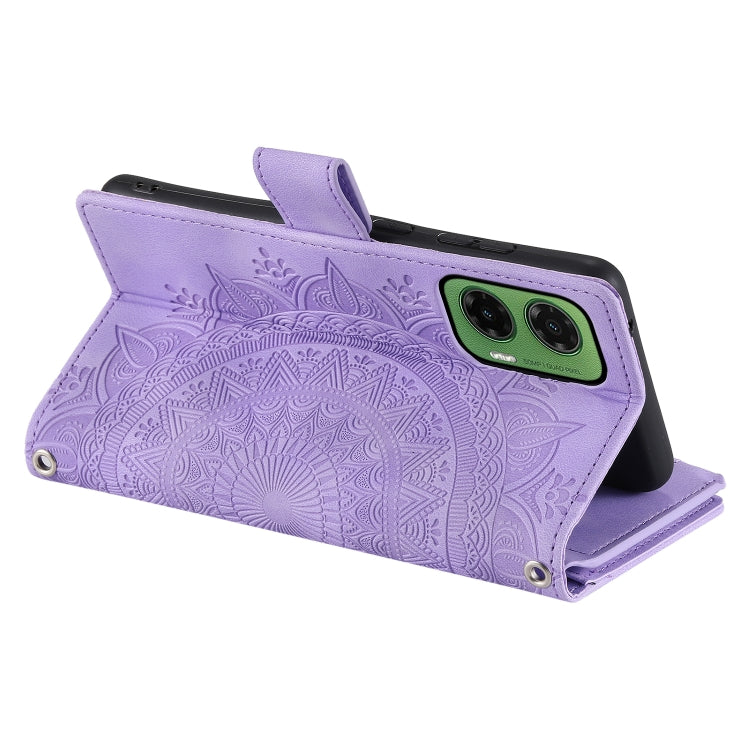For Motorola Moto G35 Multi-Card Totem Zipper Leather Phone Case