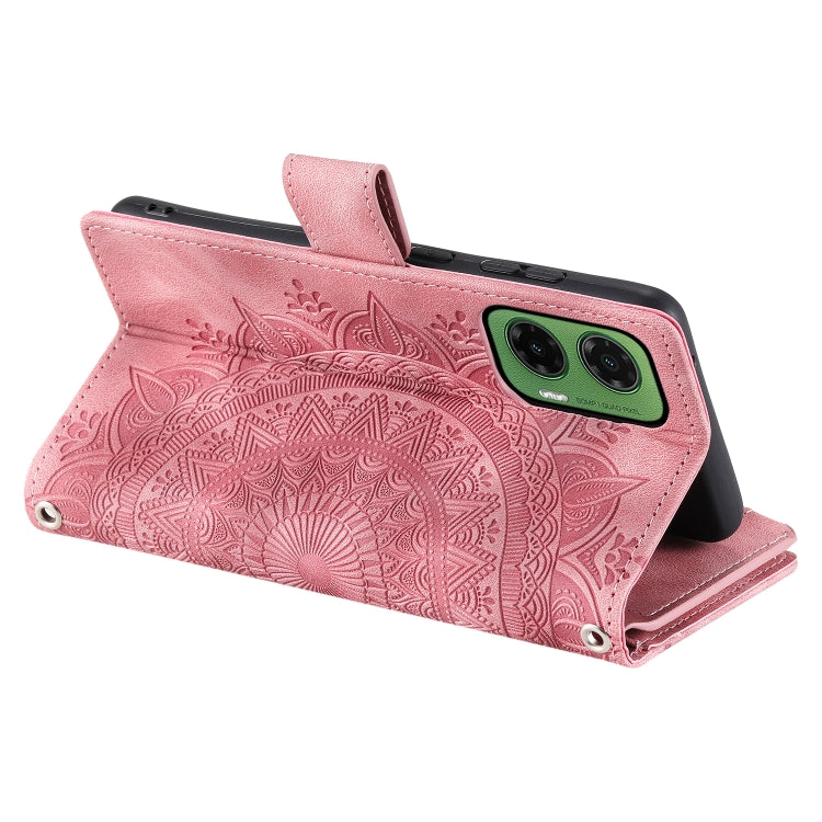 For Motorola Moto G35 Multi-Card Totem Zipper Leather Phone Case