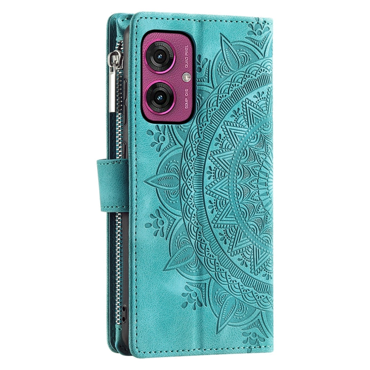 For Motorola Moto G55 Multi-Card Totem Zipper Leather Phone Case