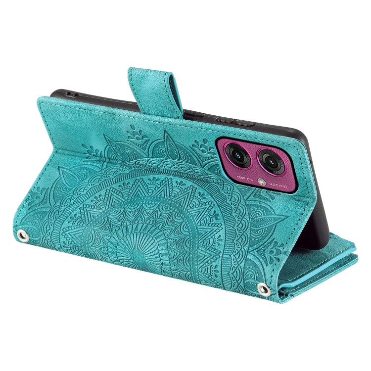 For Motorola Moto G55 Multi-Card Totem Zipper Leather Phone Case