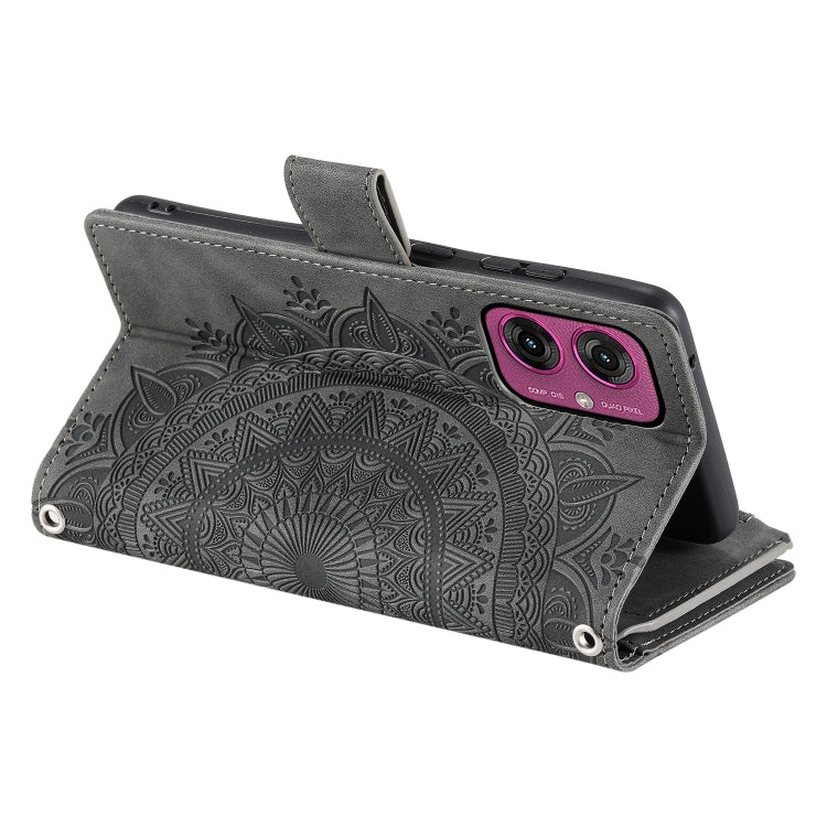 For Motorola Moto G55 Multi-Card Totem Zipper Leather Phone Case