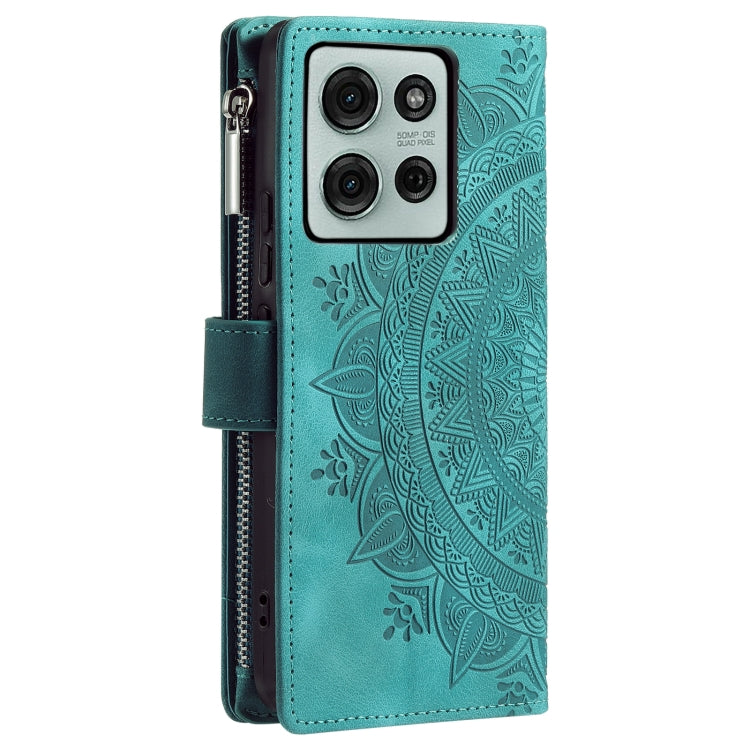 For Motorola Moto G75 5G Multi-Card Totem Zipper Leather Phone Case